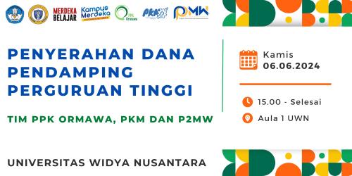 Penyerahan Dana Pendamping Program PKM, PPK ORMAWA & P2MW