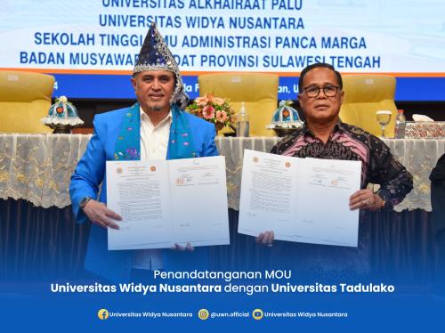 MOU Universitas Widya Nusantara dengan Universitas Tadulako